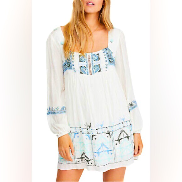 Free People Dresses & Skirts - 🌟Free People Rhiannon Embroidered
Babydoll Dress